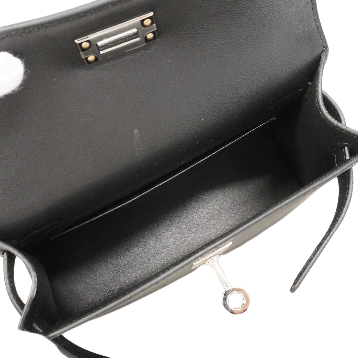【6ge5465】エルメス ハンドバッグ ミニケリー2 ヴォーエプソン ブラック シルバー金具 G刻印 2wayバッグ【中古】レディース