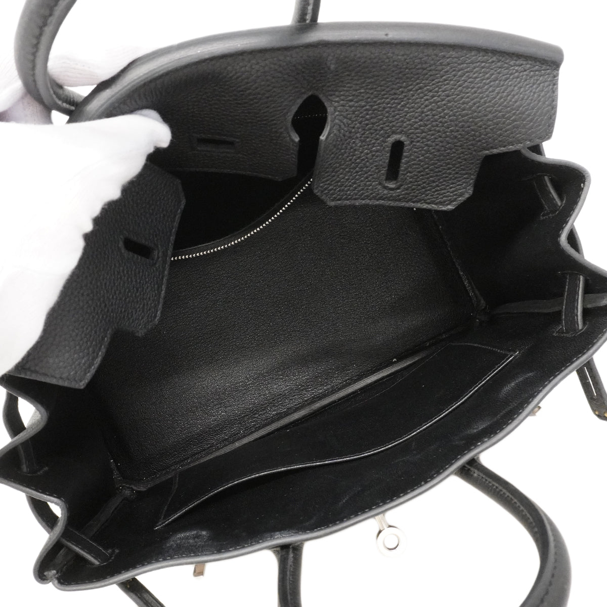 【6ge5466】エルメス ハンドバッグ バーキン25 トゴ ブラック シルバー金具 K刻印【中古】レディース
