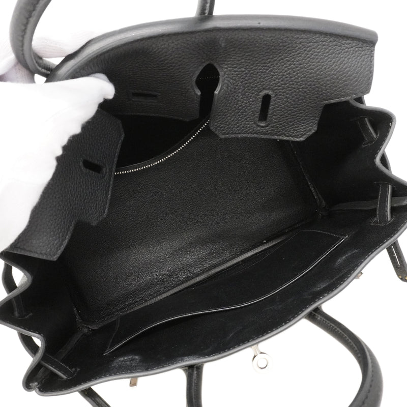 【6ge5466】エルメス ハンドバッグ バーキン25 トゴ ブラック シルバー金具 K刻印【中古】レディース