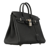 【6ge5466】エルメス ハンドバッグ バーキン25 トゴ ブラック シルバー金具 K刻印【中古】レディース