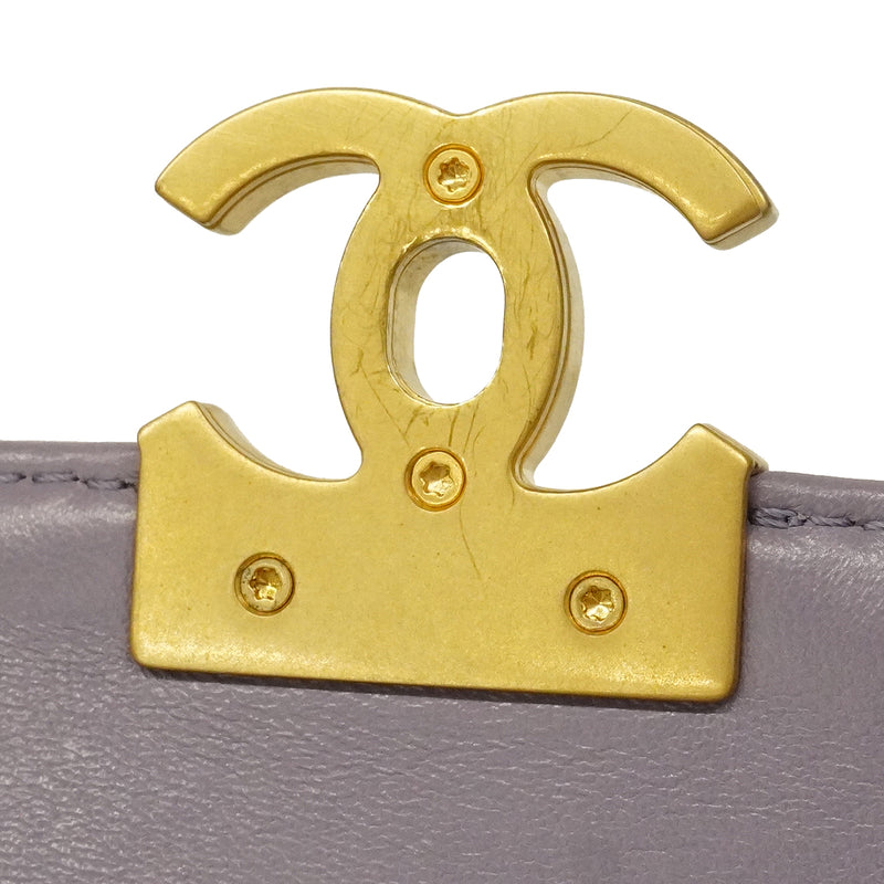 【6ge5472】シャネル ショルダーバッグ マトラッセ チェーンショルダー ラムスキン パープル ゴールド金具【中古】レディース