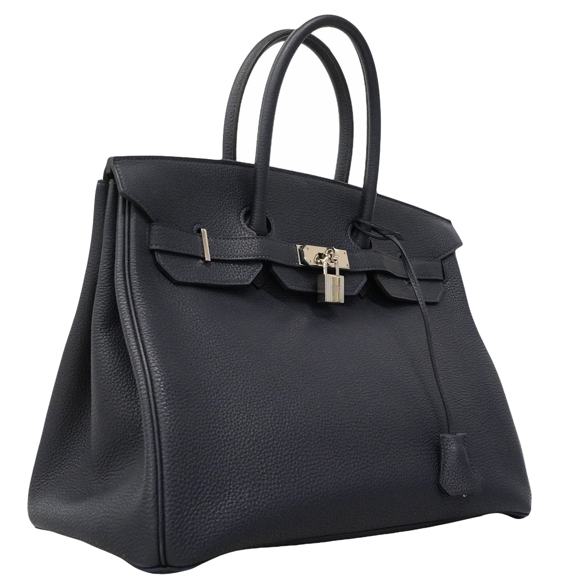 【6ge5476】エルメス ハンドバッグ バーキン35 トゴ ブルーニュイ シルバー金具 T刻印【中古】メンズ