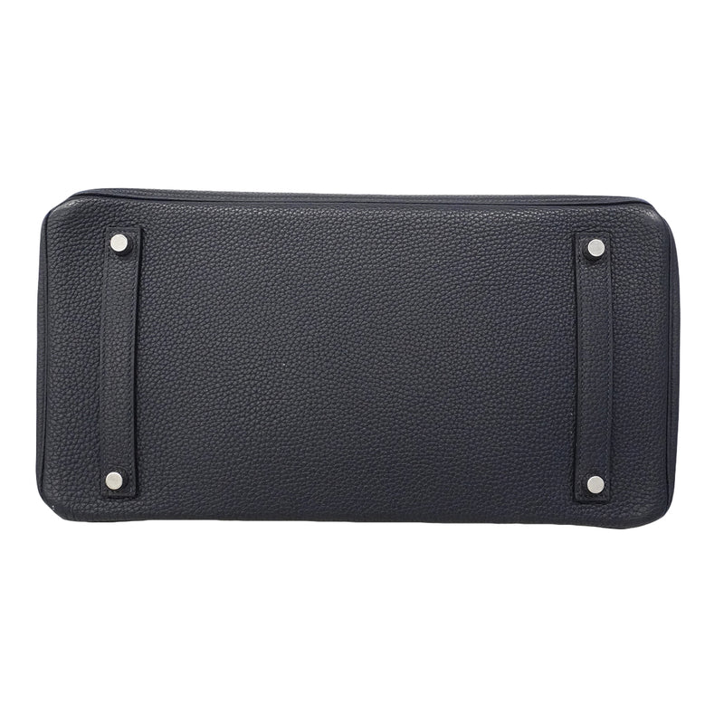 【6ge5476】エルメス ハンドバッグ バーキン35 トゴ ブルーニュイ シルバー金具 T刻印【中古】メンズ