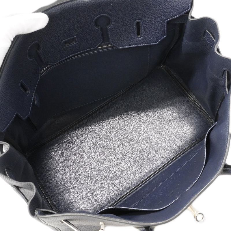【6ge5476】エルメス ハンドバッグ バーキン35 トゴ ブルーニュイ シルバー金具 T刻印【中古】メンズ