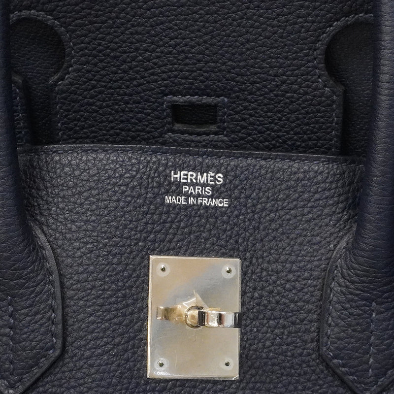【6ge5476】エルメス ハンドバッグ バーキン35 トゴ ブルーニュイ シルバー金具 T刻印【中古】メンズ