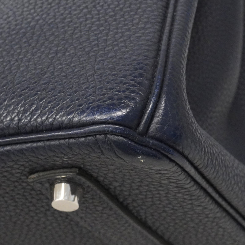 【6ge5476】エルメス ハンドバッグ バーキン35 トゴ ブルーニュイ シルバー金具 T刻印【中古】メンズ