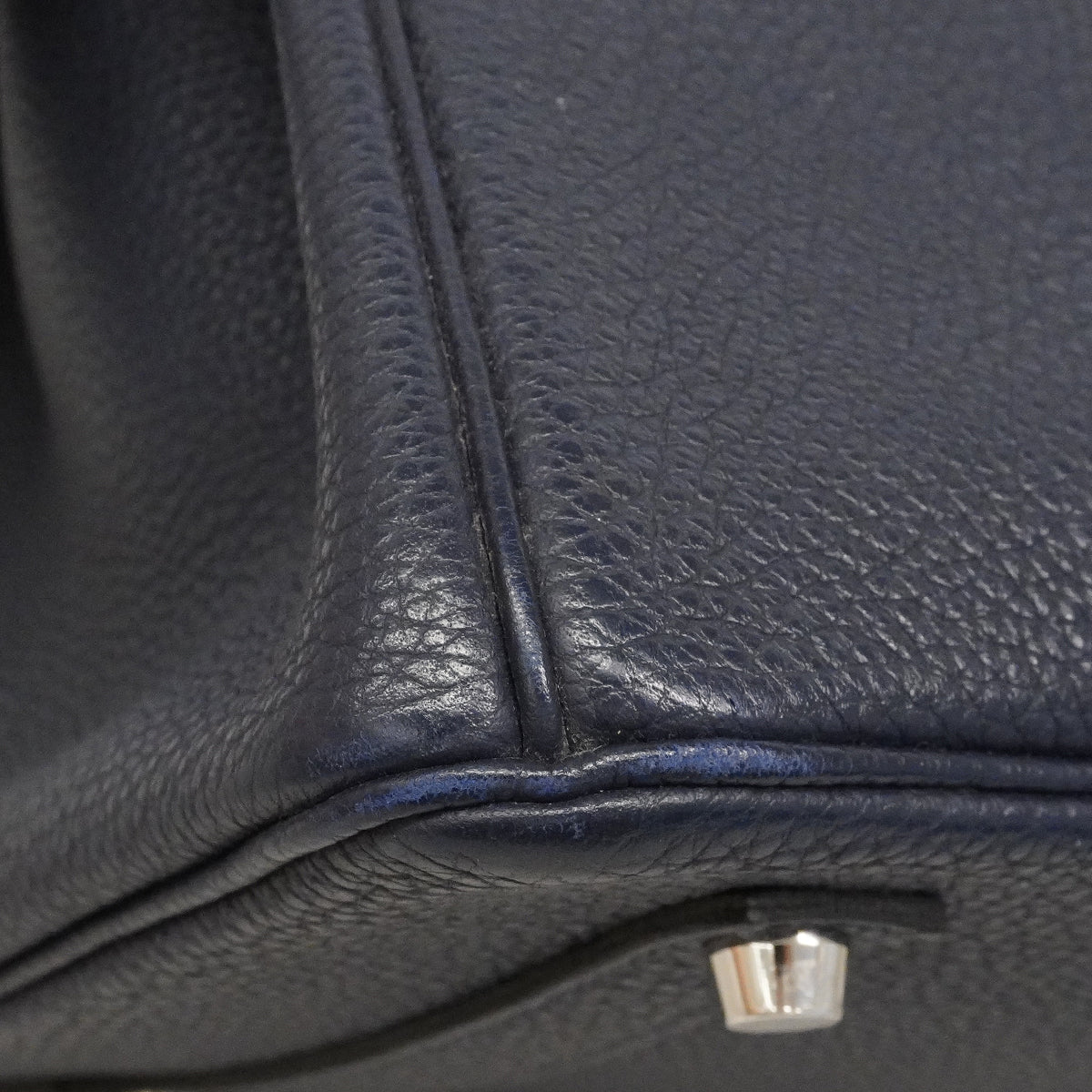【6ge5476】エルメス ハンドバッグ バーキン35 トゴ ブルーニュイ シルバー金具 T刻印【中古】メンズ