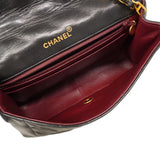 【6ge5479】シャネル ショルダーバッグ ダイアナ チェーンショルダー ラムスキン ブラック ゴールド金具【中古】レディース