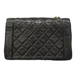 【6ge5479】シャネル ショルダーバッグ ダイアナ チェーンショルダー ラムスキン ブラック ゴールド金具【中古】レディース