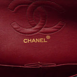 【6ge5480】シャネル ショルダーバッグ マトラッセ Wフラップ Wチェーン ラムスキン ブラック ゴールド金具【中古】レディース