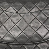 【6ge5480】シャネル ショルダーバッグ マトラッセ Wフラップ Wチェーン ラムスキン ブラック ゴールド金具【中古】レディース