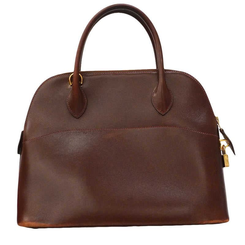 【6ge5481】エルメス ハンドバッグ ボリード31 ボックスカーフ ブリュレ ゴールド金具 □G刻印 2wayバッグ【中古】レディース