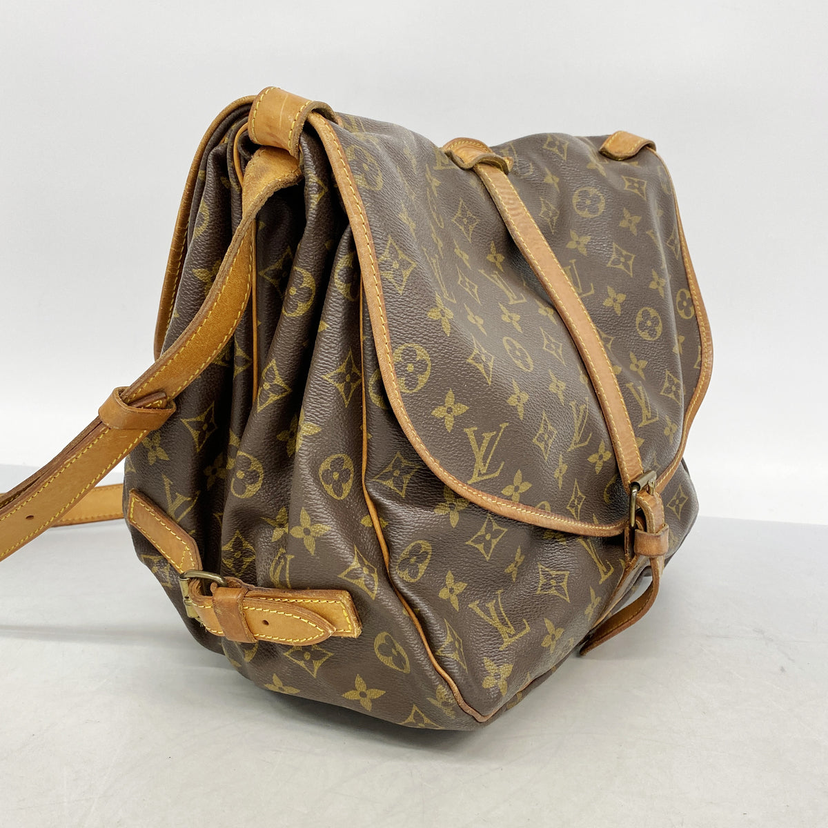 【6ge5518】ルイヴィトン ショルダーバッグ モノグラム ソミュール35 M42254 ブラウン【中古】レディース
