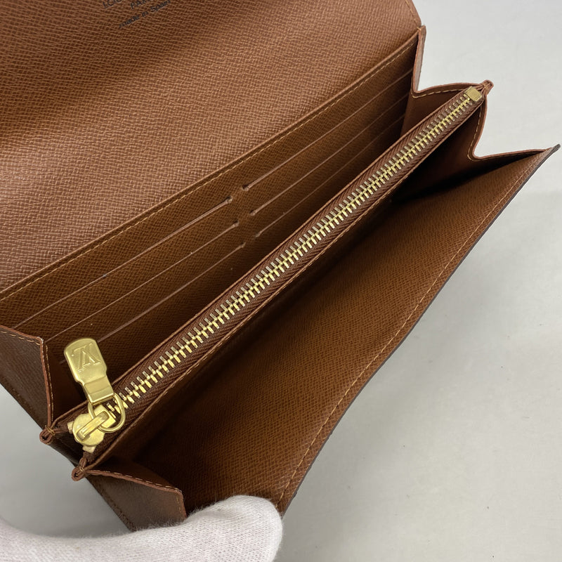 【6ge5529】ルイヴィトン 長財布 モノグラム ポルトフォイユサラ M61734 ブラウン【中古】レディース