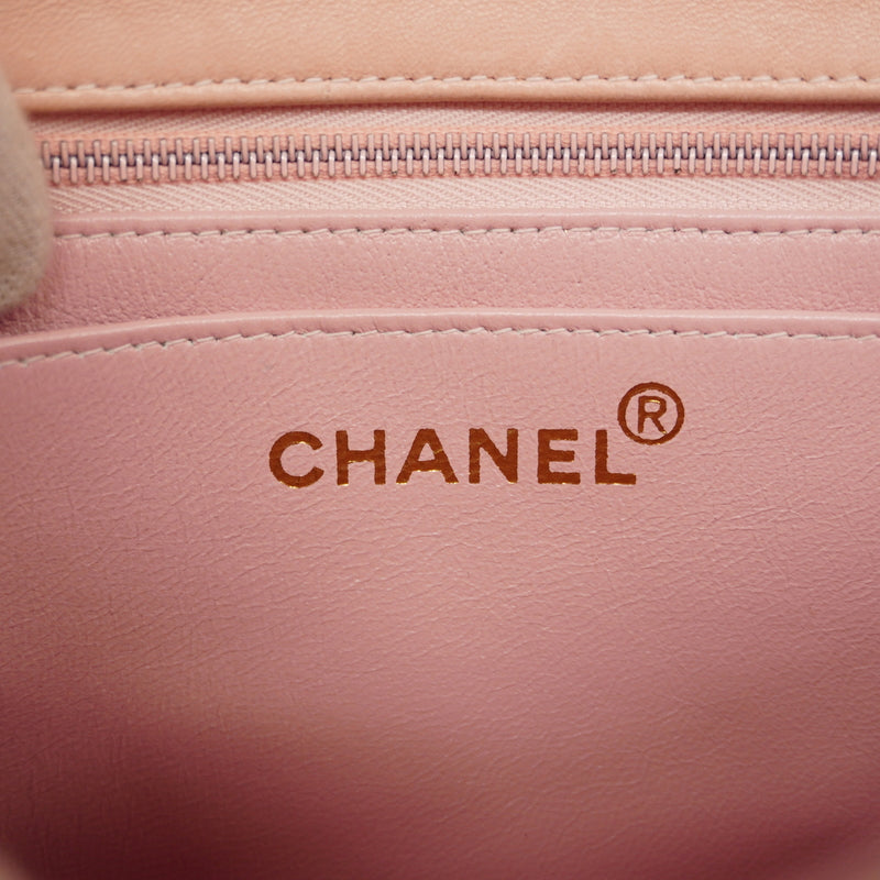 【6ge5533】シャネル ショルダーバッグ マトラッセ ラムスキン ピンク ゴールド金具【中古】レディース