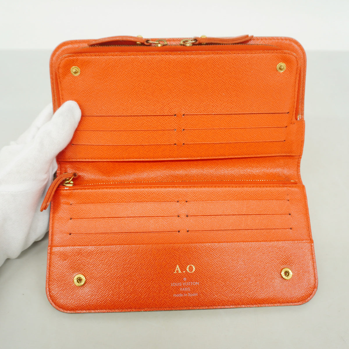 【6ge5554】ルイヴィトン 長財布 モノグラム ポルトフォイユアンソリット M61989 ブラウン オランジュ【中古】レディース