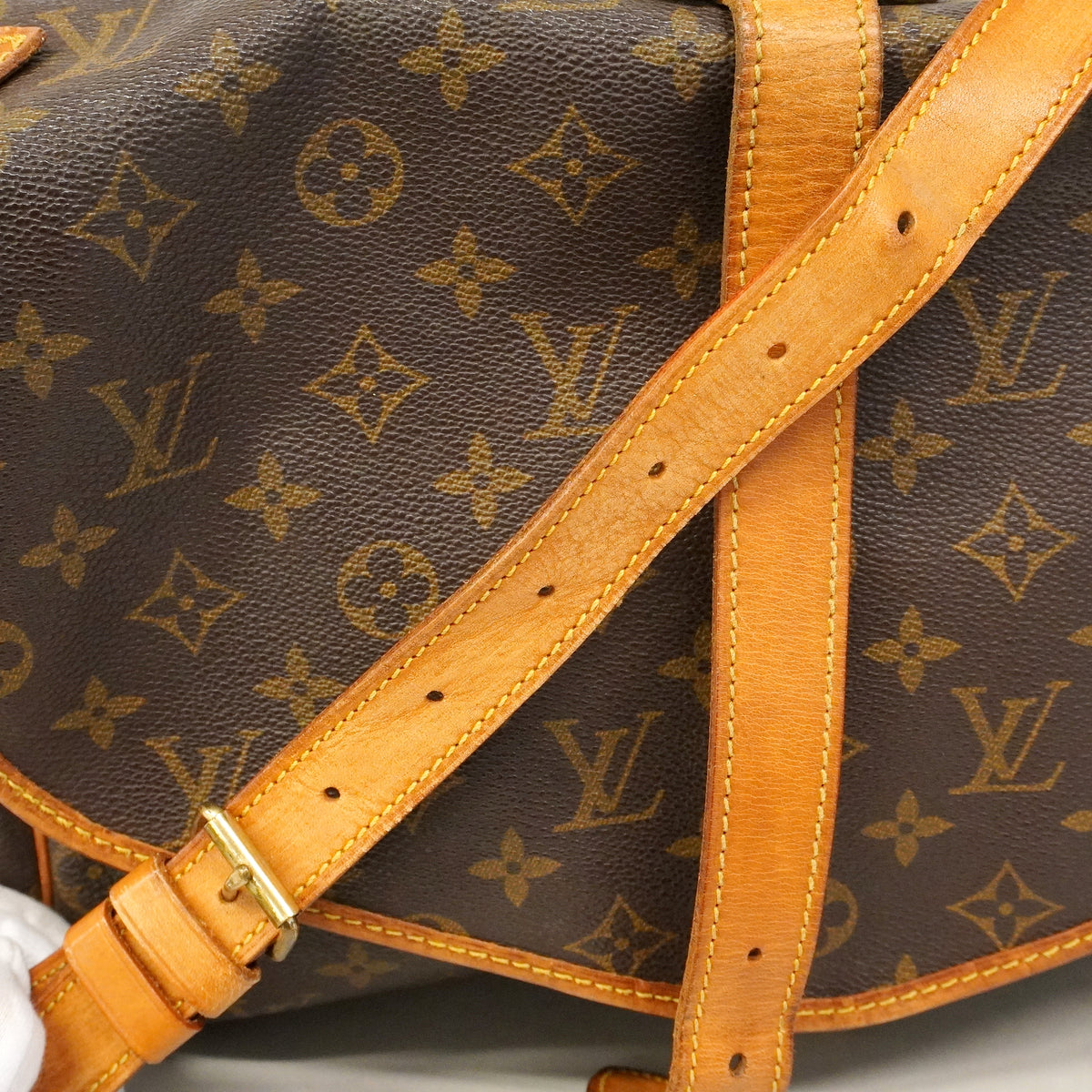 【6ge5585】ルイヴィトン ショルダーバッグ モノグラム ソミュール35 M42254 ブラウン【中古】レディース