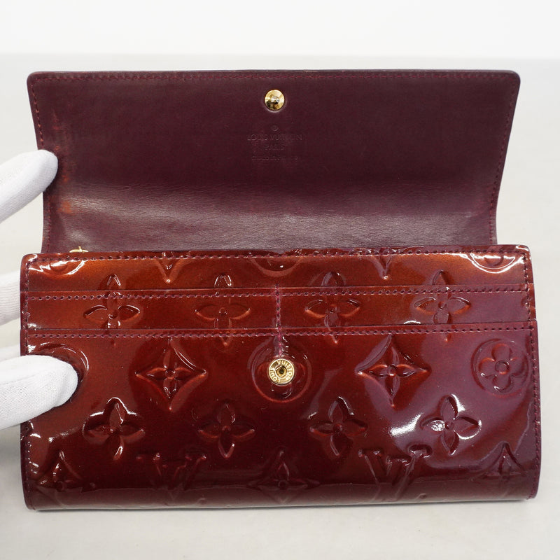 【6ge5587】ルイヴィトン 長財布 ヴェルニ ポルトフォイユサラ M91521 ルージュフォーヴィスト【中古】レディース