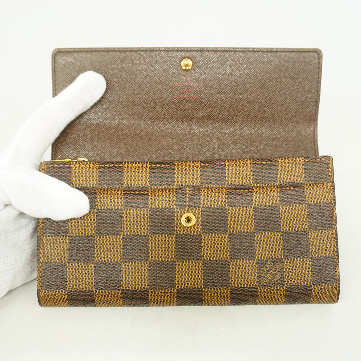 【6ge5608】ルイヴィトン 長財布 ダミエ ポルトフォイユサラ N61734 エベヌ【中古】レディース
