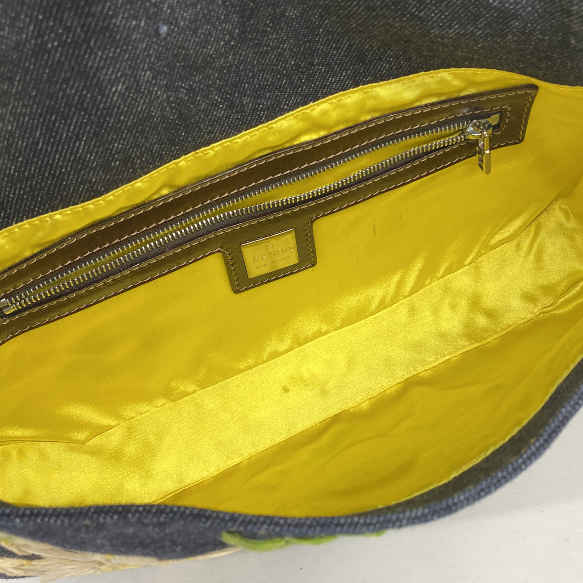 【6ge5616】フェンディ ハンドバッグ マンマバケット デニム ネイビー シルバー金具【中古】レディース