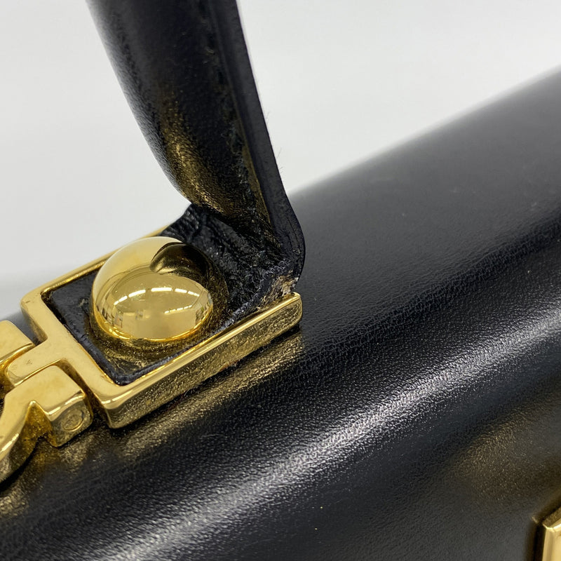【6ge5617】サルヴァトーレフェラガモ ハンドバッグ ガンチーニ レザー ブラック ゴールド金具 2wayバッグ【中古】レディース