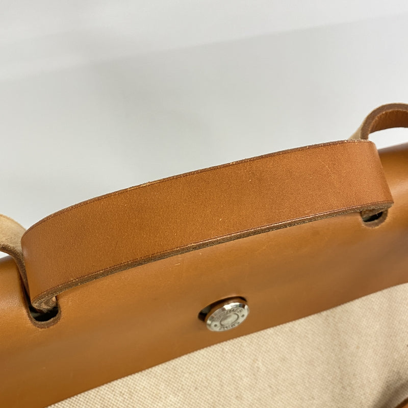 【6ge5670】エルメス ハンドバッグ エールバッグ トワルアッシュ ナチュラル シルバー金具 □B刻印 2wayバッグ【中古】メンズ レディース ユニセックス
