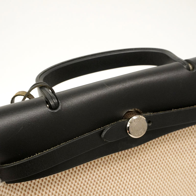 【6ge5677】エルメス ハンドバッグ エールバッグPM トワルGM ブラック シルバー金具 □G刻印 2wayバッグ【中古】レディース