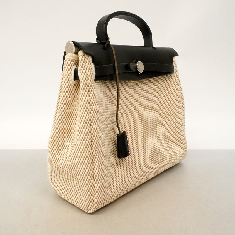 【6ge5677】エルメス ハンドバッグ エールバッグPM トワルGM ブラック シルバー金具 □G刻印 2wayバッグ【中古】レディース