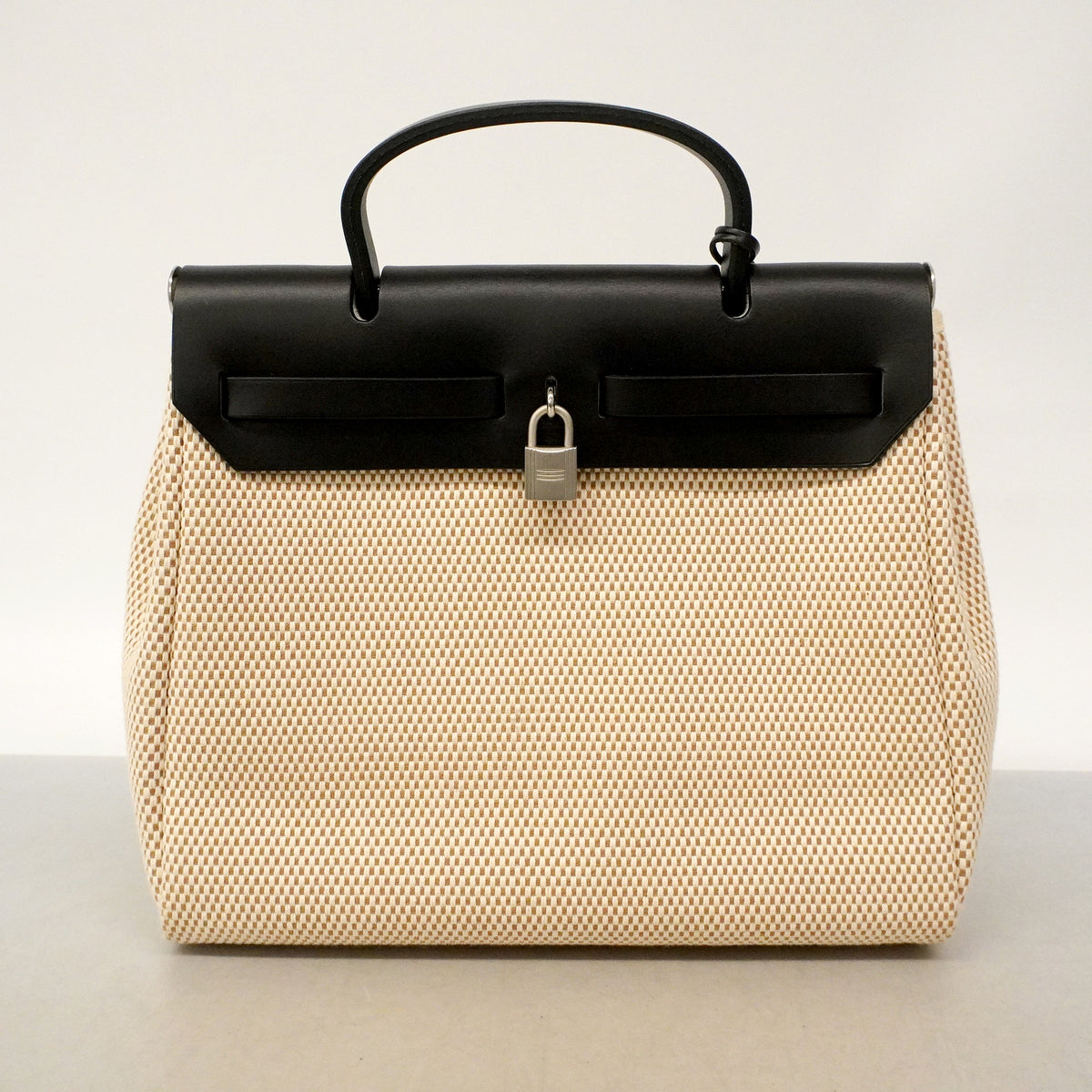 【6ge5677】エルメス ハンドバッグ エールバッグPM トワルGM ブラック シルバー金具 □G刻印 2wayバッグ【中古】レディース