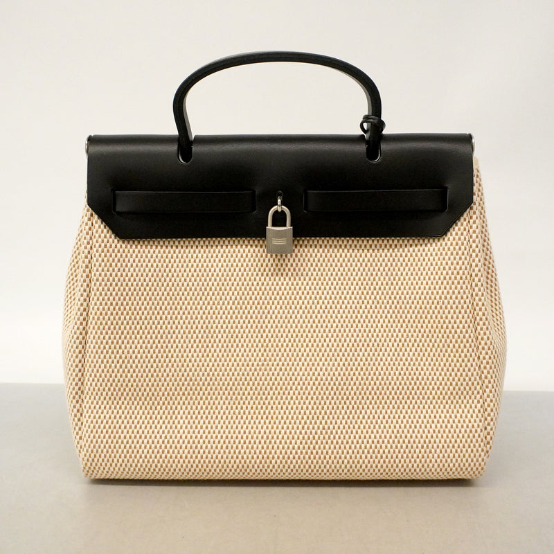 【6ge5677】エルメス ハンドバッグ エールバッグPM トワルGM ブラック シルバー金具 □G刻印 2wayバッグ【中古】レディース