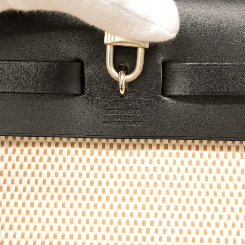 【6ge5677】エルメス ハンドバッグ エールバッグPM トワルGM ブラック シルバー金具 □G刻印 2wayバッグ【中古】レディース