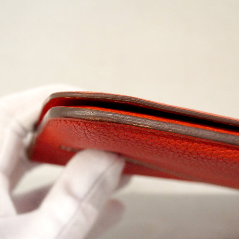 【6ge5699】エルメス 長財布 ドゴンロング トゴ カプシーヌ シルバー金具 □Q刻印【中古】メンズ レディース ユニセックス