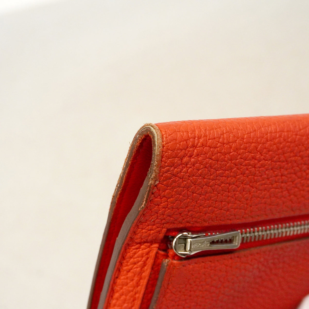 【6ge5699】エルメス 長財布 ドゴンロング トゴ カプシーヌ シルバー金具 □Q刻印【中古】メンズ レディース ユニセックス