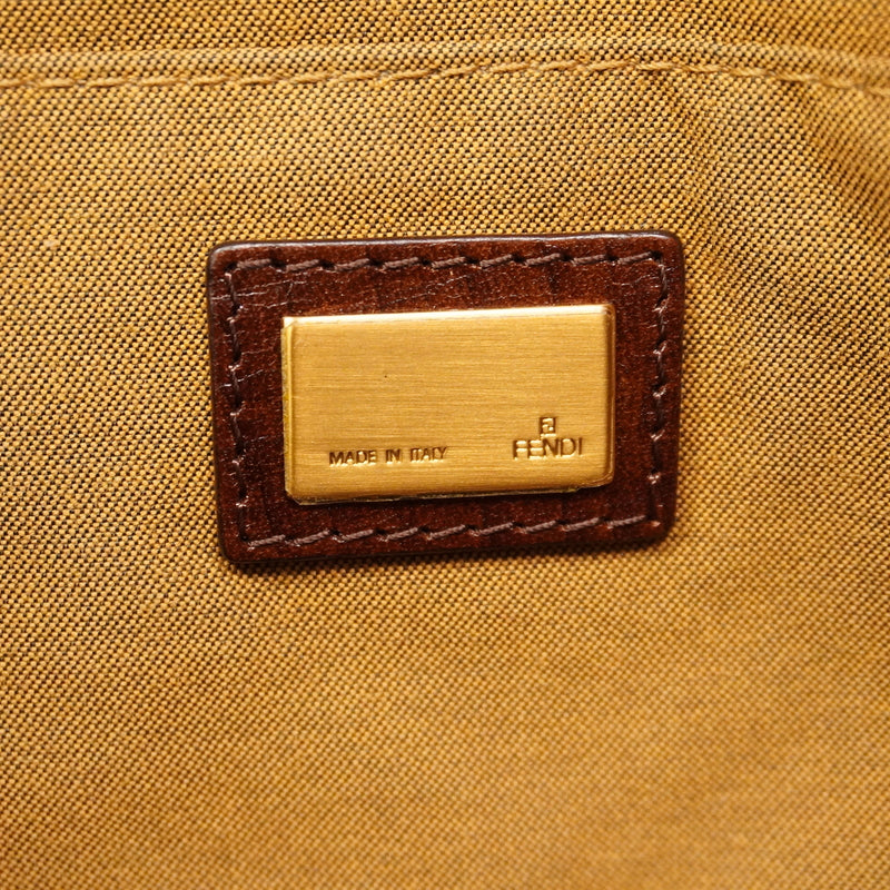 【6ge5700】フェンディ トートバッグ ズッキーノ ナイロンキャンバス カーキグリーン ゴールド金具【中古】レディース