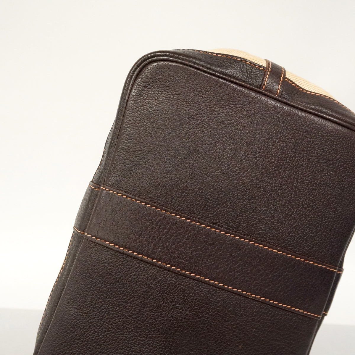【6ge5711-h】エルメス トートバッグ ガーデンパーティPM トワルアッシュ ブラウン ベージュ シルバー金具 □G刻印【中古】レディース