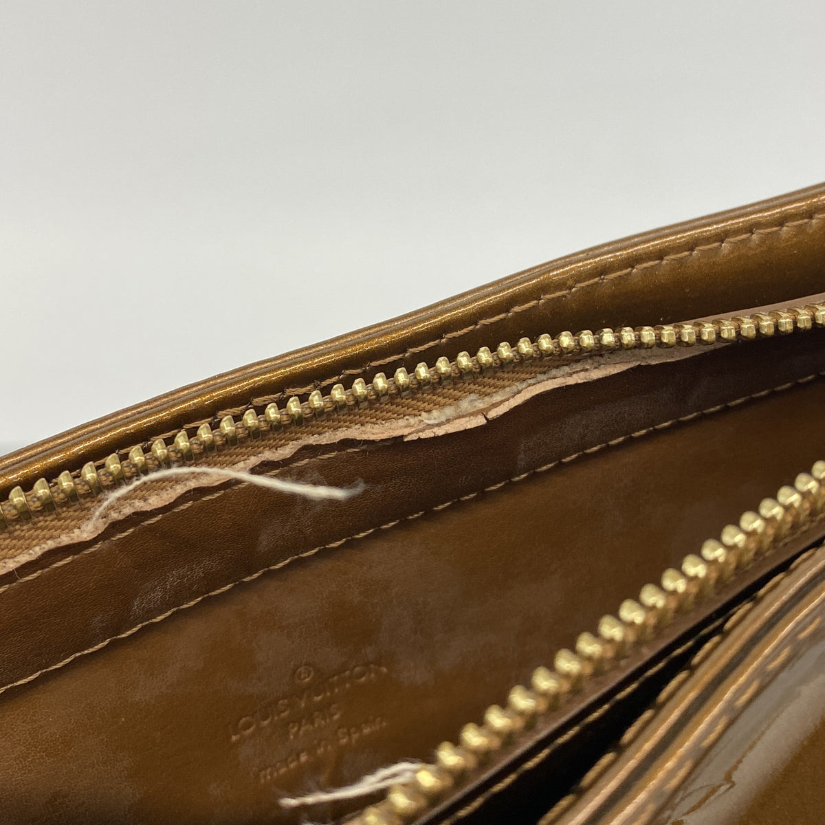 【6ge5716】ルイヴィトン トートバッグ ヴェルニ ヒューストン M91122 ブロンズ【中古】レディース