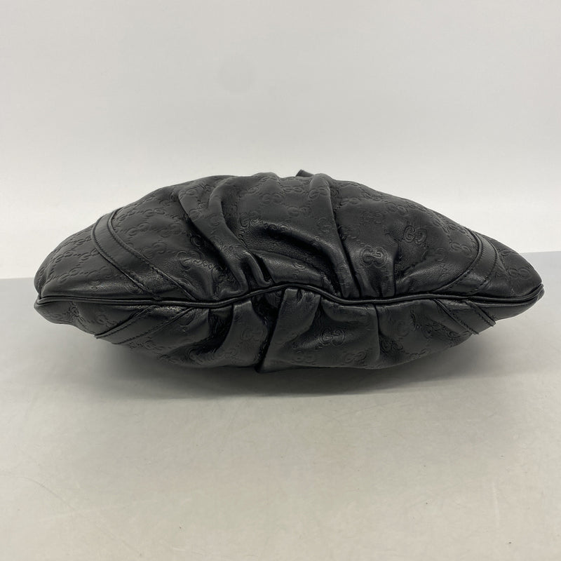 【6ge5722】グッチ ショルダーバッグ グッチシマ 204940 レザー ブラック シャンパンゴールド金具【中古】レディース
