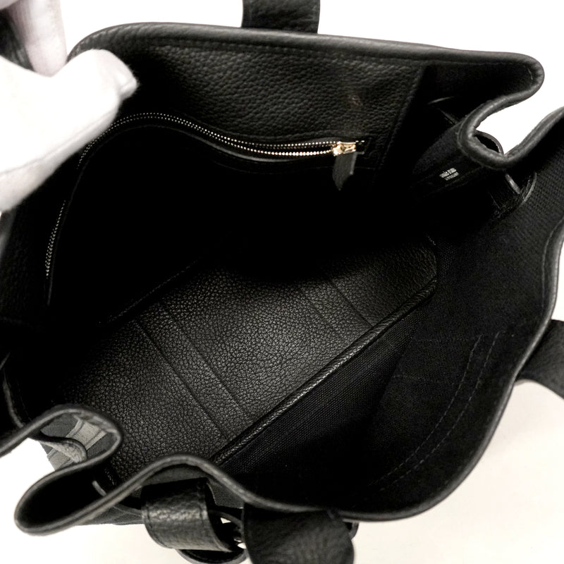 【6ge5723】エルメス ハンドバッグ プティットサンチュールPM トワルゴエラン ブラック シルバー金具 □K刻印【中古】レディース