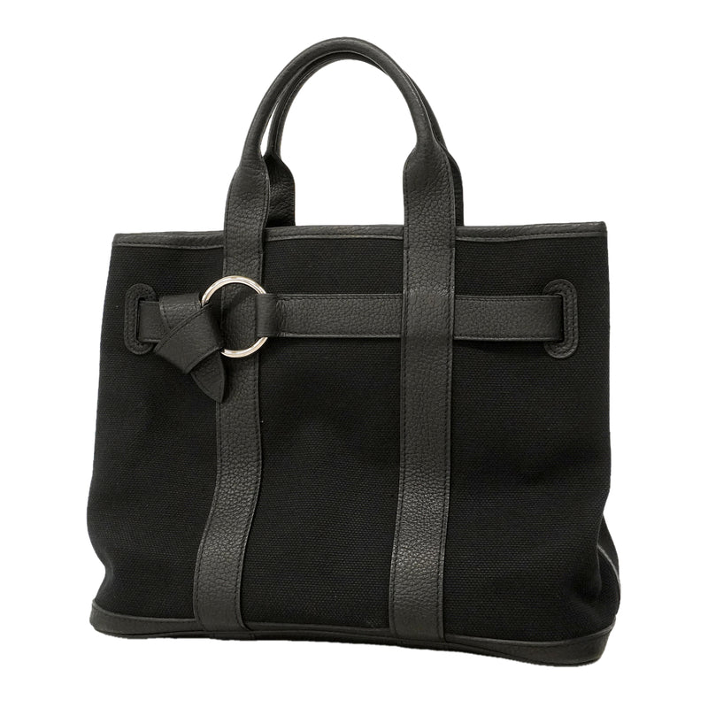 【6ge5723】エルメス ハンドバッグ プティットサンチュールPM トワルゴエラン ブラック シルバー金具 □K刻印【中古】レディース