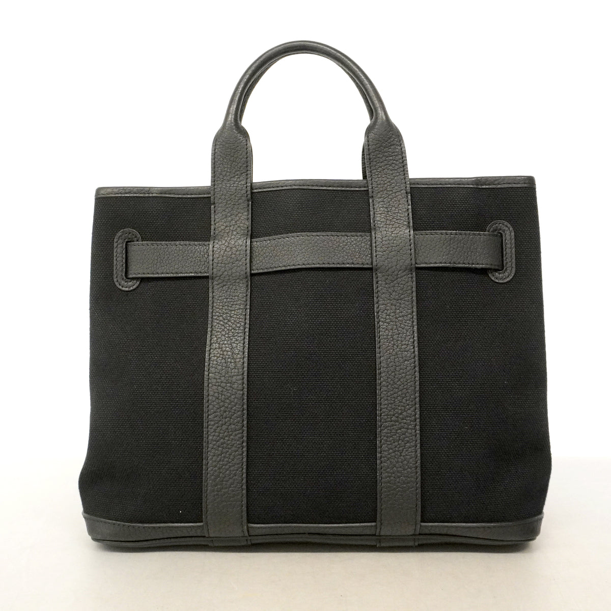【6ge5723】エルメス ハンドバッグ プティットサンチュールPM トワルゴエラン ブラック シルバー金具 □K刻印【中古】レディース