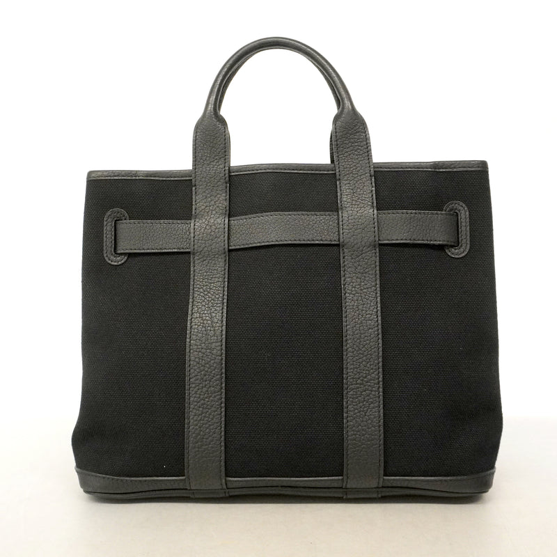 【6ge5723】エルメス ハンドバッグ プティットサンチュールPM トワルゴエラン ブラック シルバー金具 □K刻印【中古】レディース