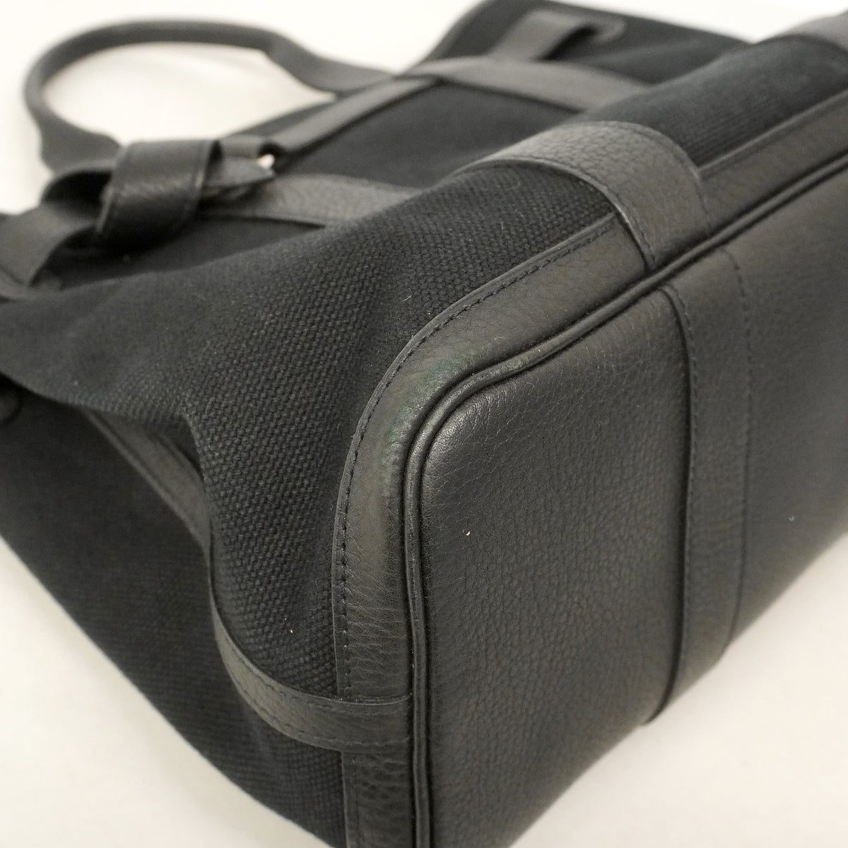【6ge5723】エルメス ハンドバッグ プティットサンチュールPM トワルゴエラン ブラック シルバー金具 □K刻印【中古】レディース