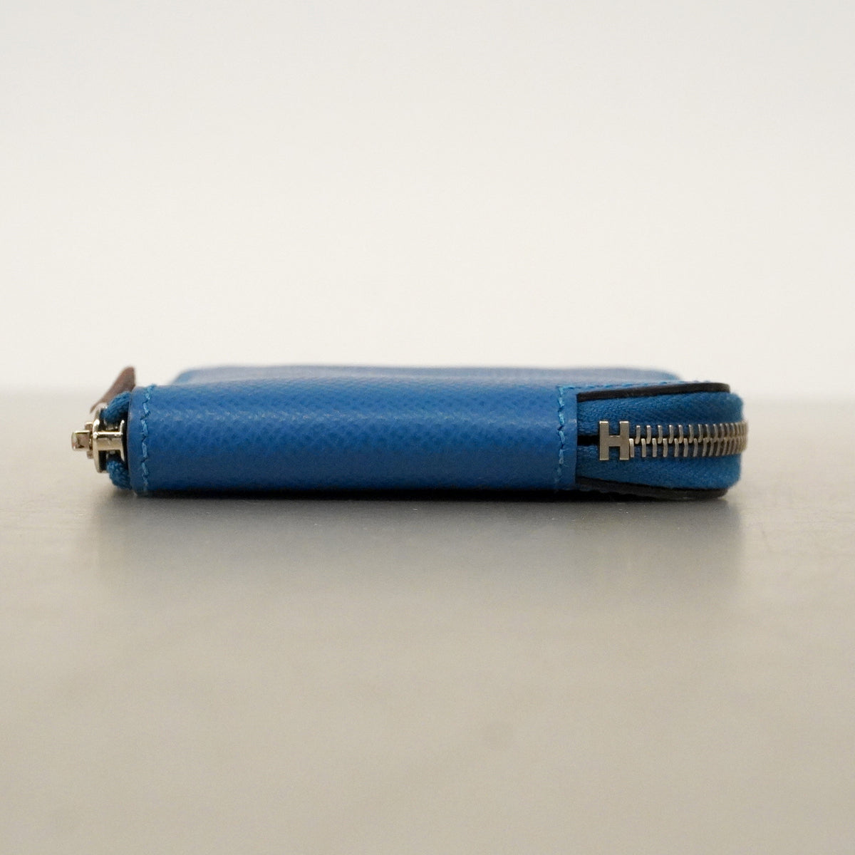 【6ge5725】エルメス コインケース アザップコンパクトミニ シルクイン ヴォーエプソン ブルーザンジバル シルバー金具 Z刻印【中古】レディース
