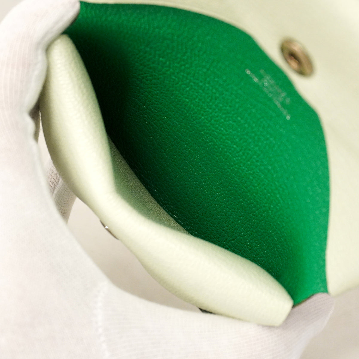 【6ge5728】エルメス コインケース カルヴィデュオ シェブルミゾル ヴェールフィズ/ミント シルバー金具 B刻印【中古】レディース