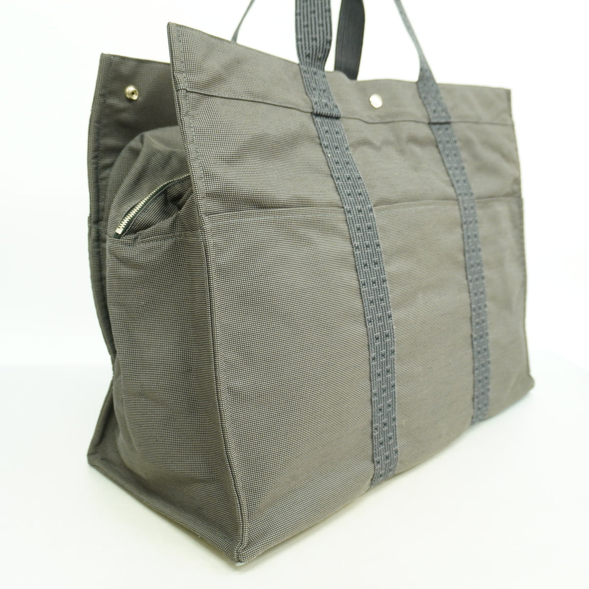 【6ge5749-k】エルメス トートバッグ エールラインTGM ナイロン グレー シルバー金具【中古】メンズ レディース ユニセックス