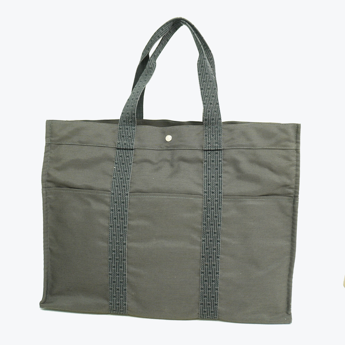 【6ge5749-k】エルメス トートバッグ エールラインTGM ナイロン グレー シルバー金具【中古】メンズ レディース ユニセックス