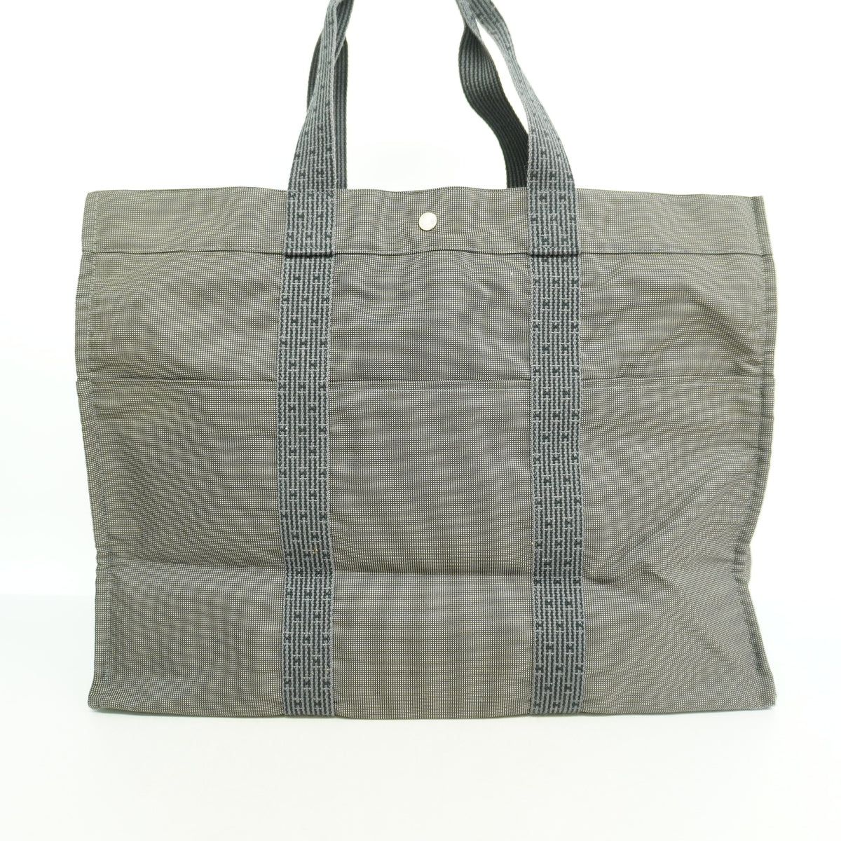 【6ge5749-k】エルメス トートバッグ エールラインTGM ナイロン グレー シルバー金具【中古】メンズ レディース ユニセックス