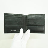 【6ge5753-k】シャネル 財布 ニュートラベル ナイロン キャンバス ブラック シルバー金具【中古】レディース