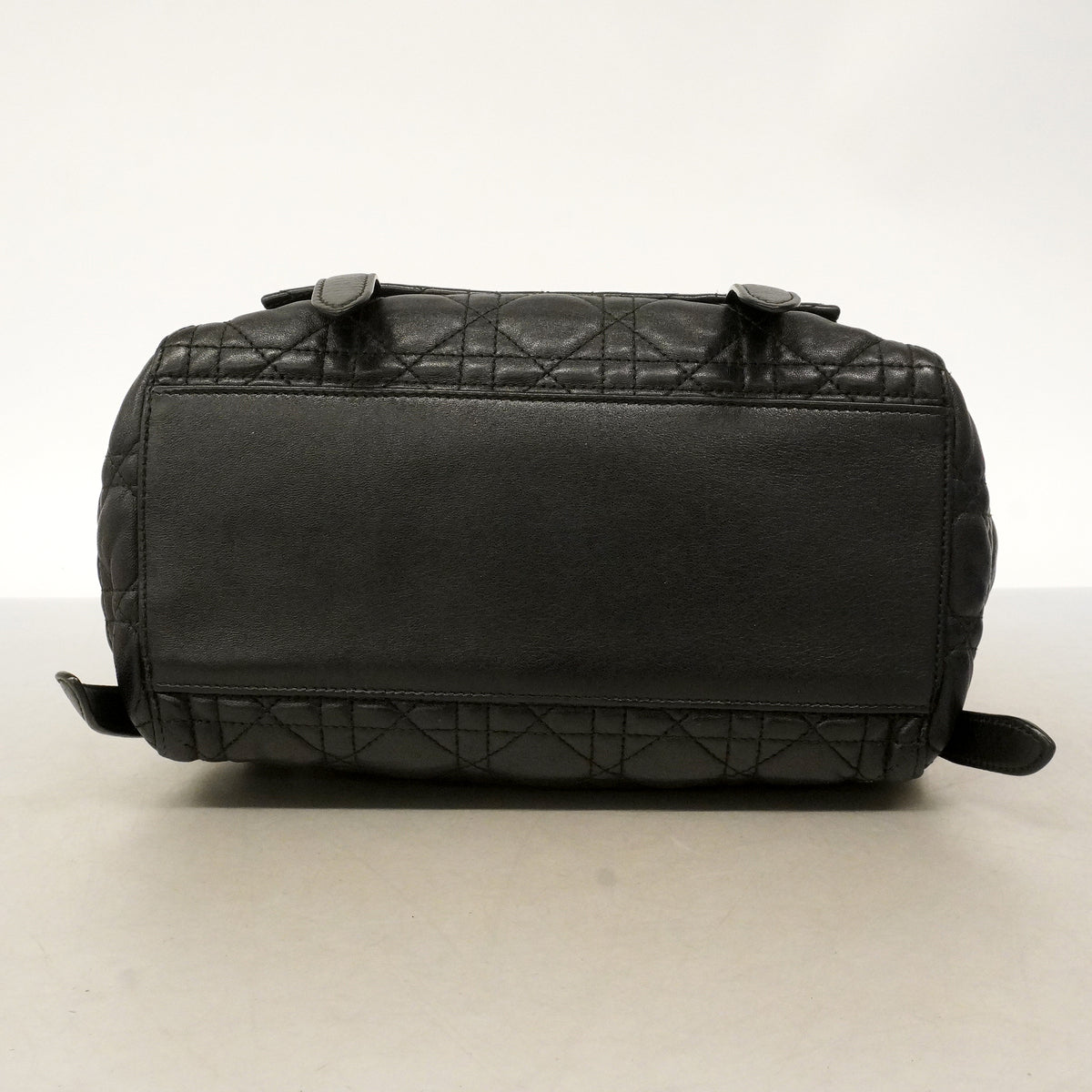 【6ge5776】クリスチャンディオール リュック・デイパック カナージュ レザー ブラック シルバー金具【中古】レディース