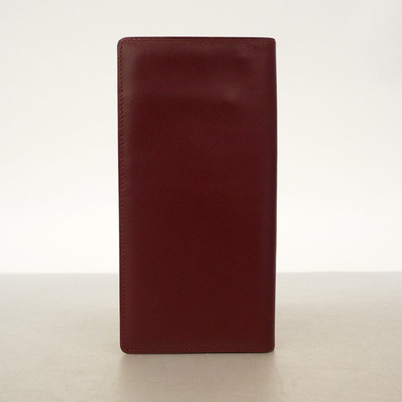 【6ge5779】カルティエ 札入れ マスト レザー ボルドー ゴールド金具【中古】メンズ